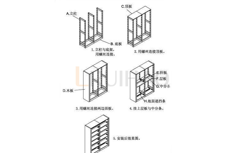 瑞好科技鋼制書架安裝與使用說明
